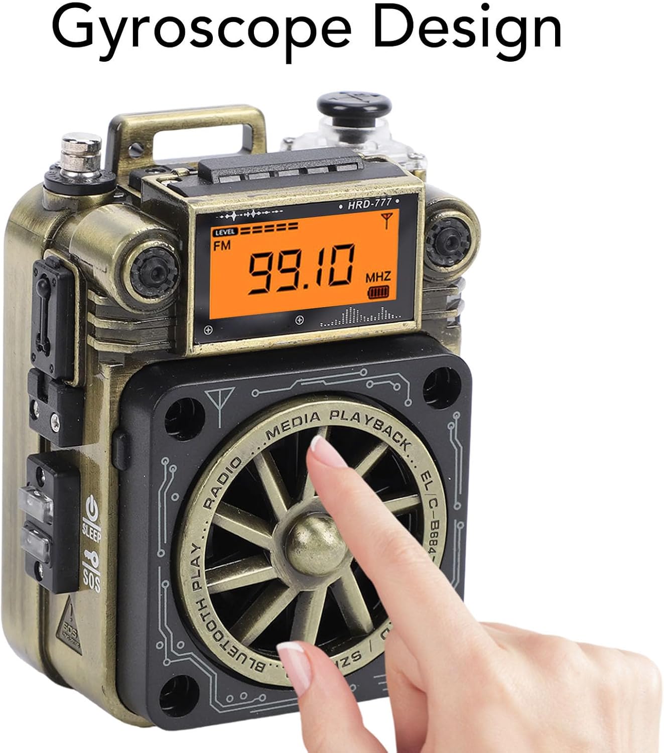 Heayzoki Smart Remote Control Radio, Full Band Finger Radio with 360 Degree Rotating AM Antenna and 1200mAh Battery, BT 5.2 Speaker for Home Outdoor Camping Travel