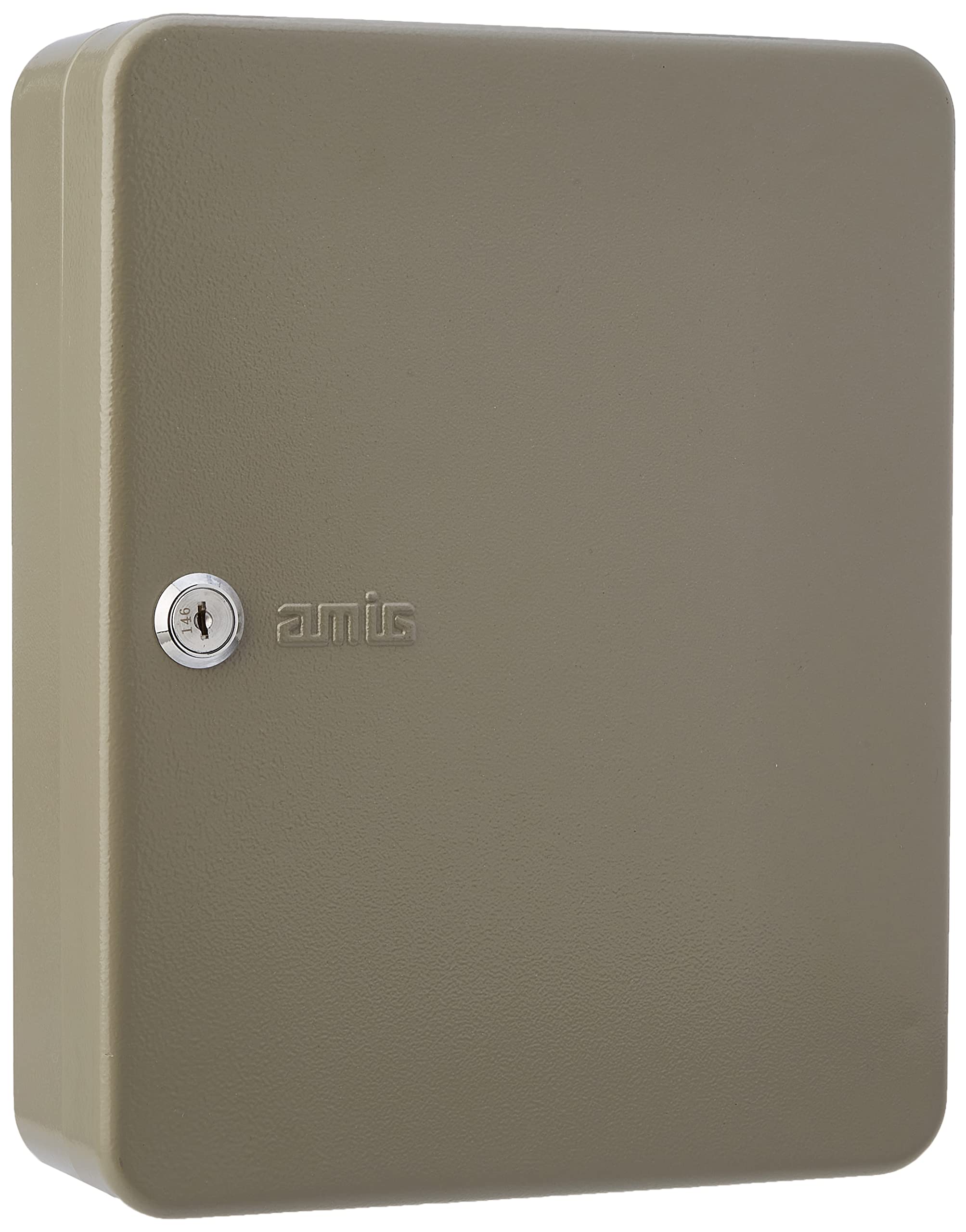 Amig - Caja Portallaves de Pared Mod.2172 de Acero Acabado en Gris Epoxi con Cerradura de Seguridad y 2 Llaves en Bruto - Cuelgallaves con Capacidad para 93 Llaves - Medidas: 300 x 240 x 80 mm