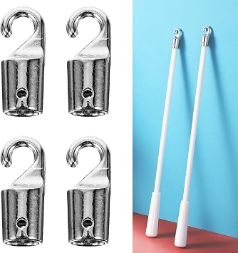 4 Pcs Blind Wand Hook Vertical Blind Wand Replacement with Hook Window Blind Rod Tip Curtain Blind Tilt Wand Hook