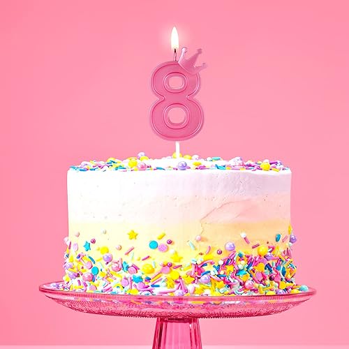 Miniatura 4 de Vela de número de cumpleaños de 3 pulgadas, vela número 3D con decoración de corona, velas grandes para tartas de cumpleaños, bodas, aniversarios,