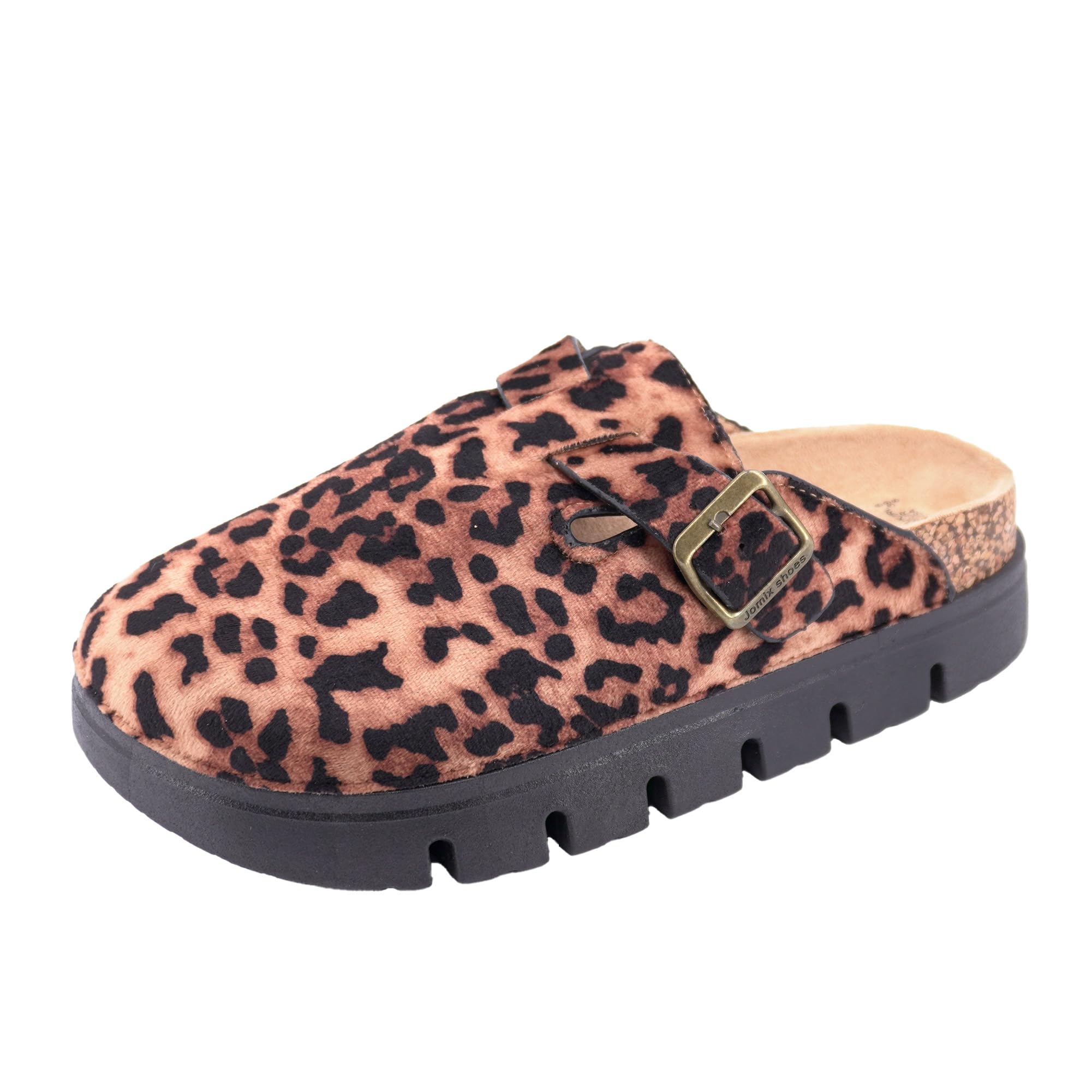 JOMIX Pantoletten Damen Clogs Rutschfester Slippers Bequeme Kork Fußbett Hausschuhe mit Verstellbar Schnalle Gartenschuhe