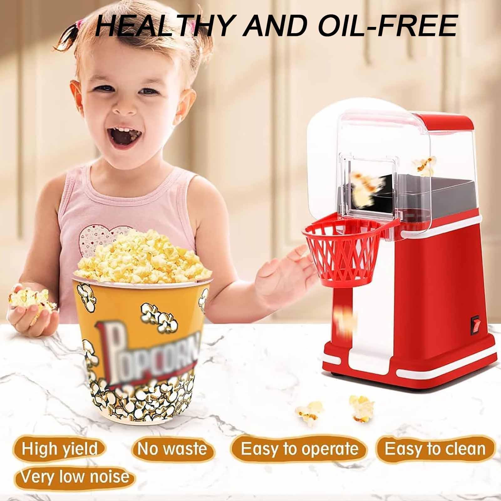 Maszyna Do Popcornu O Mocy 1200 W, Elektryczna Maszynka Do Popcornu Z Wkładem O Dużej Pojemności, Równomierne Nagrzewanie I Powłoka Nieprzywierająca, Zdrowa I Beztłuszczowa, Łatwa W Czyszczeniu