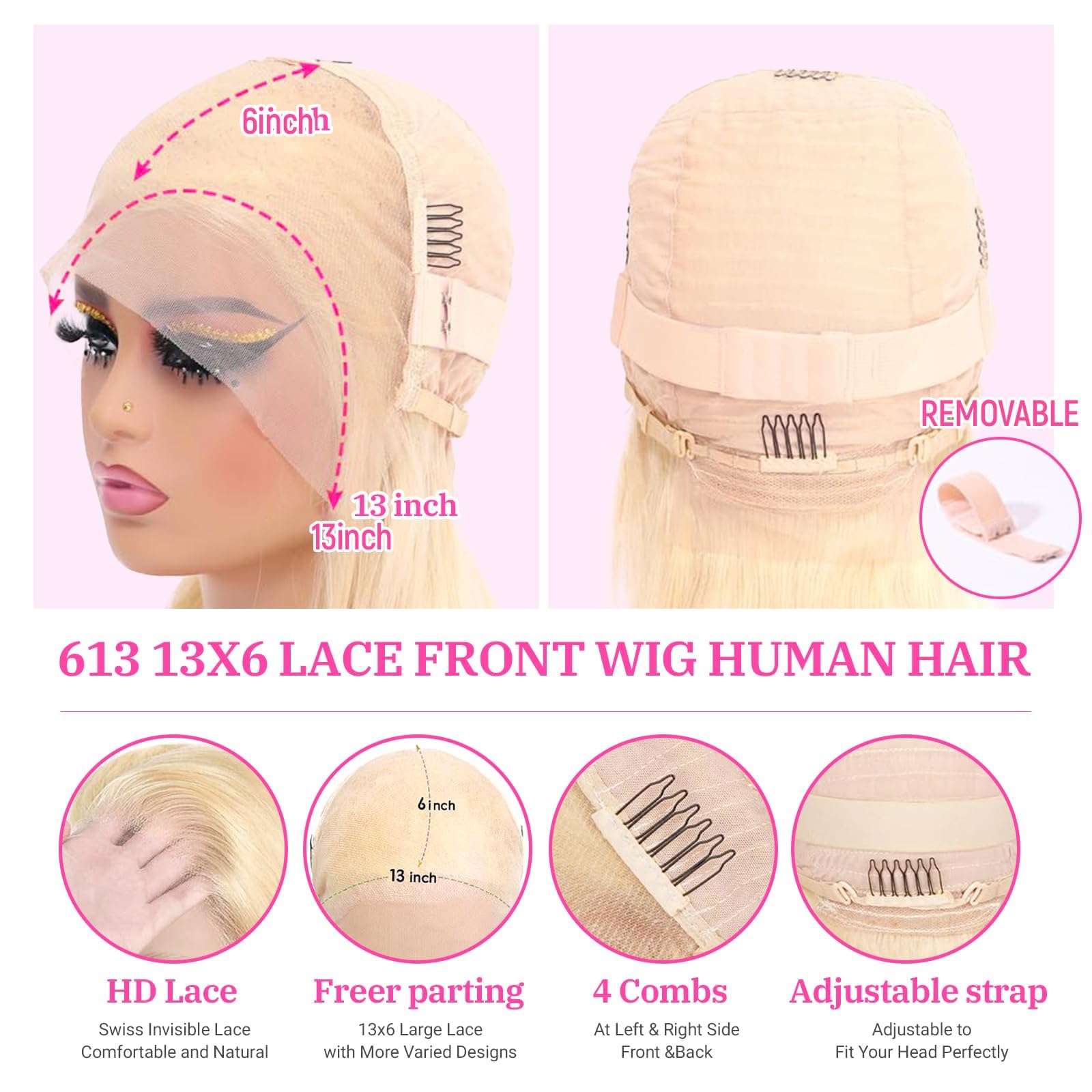 Blonde Human Hair 13x6 Lace Front Wig