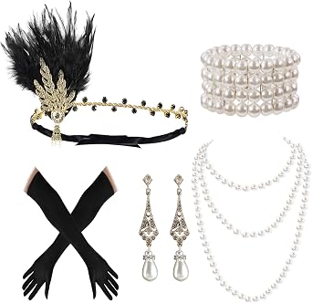 ONUPGO 1920s Flapper Accessories Great Gatsby Costume Accessories Set