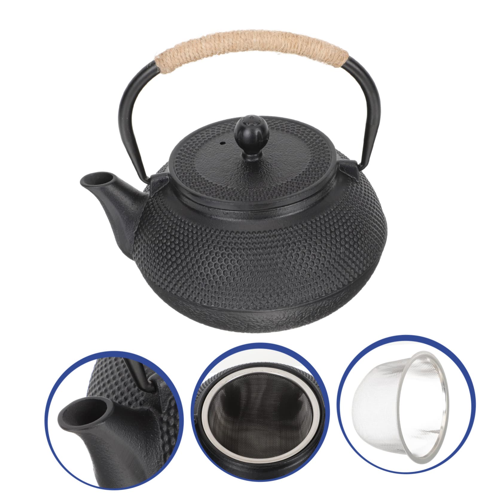 PRETYZOOM Tetera De Hierro Fundido Para Hogar y Oficina Diseño Vintage Japonés Para Conservar Calor Fácil De Limpiar y Usar