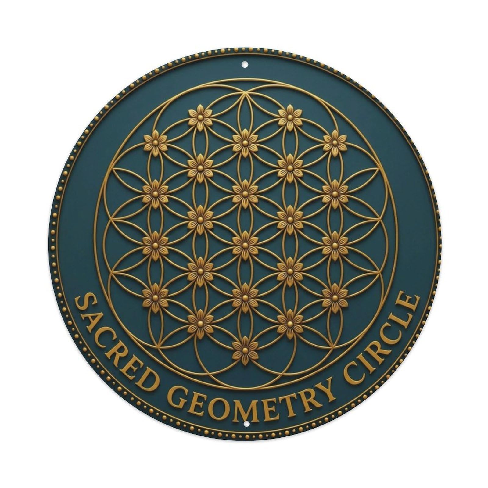 Vintage Sacred Geometry Circle Flower Zen Yoga Metal Tin Sign