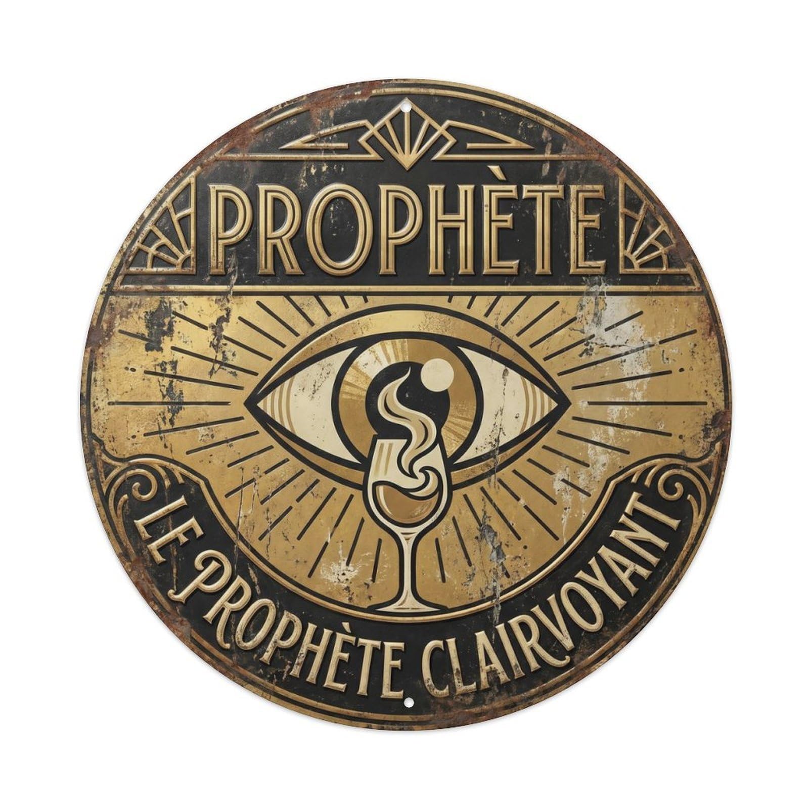 Prophet Humorous Tavern Prophet Metal Tin Sign Plaque Wall Decor for Cafe, Club Bar, Office, Home Garden Round Metal Poster 8x8Inch