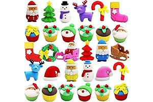 30 PCS Christmas Desk Pets: Festive Erasers for Holiday Cheer