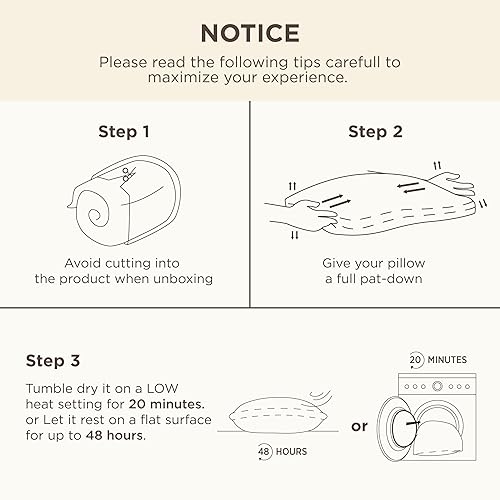 Miniatura 9 de Bedsure Almohadas de cama de capa ajustable para dormir, juego de 2 almohadas de tamaño Queen, almohadas de lujo con almohadas firmes suaves y