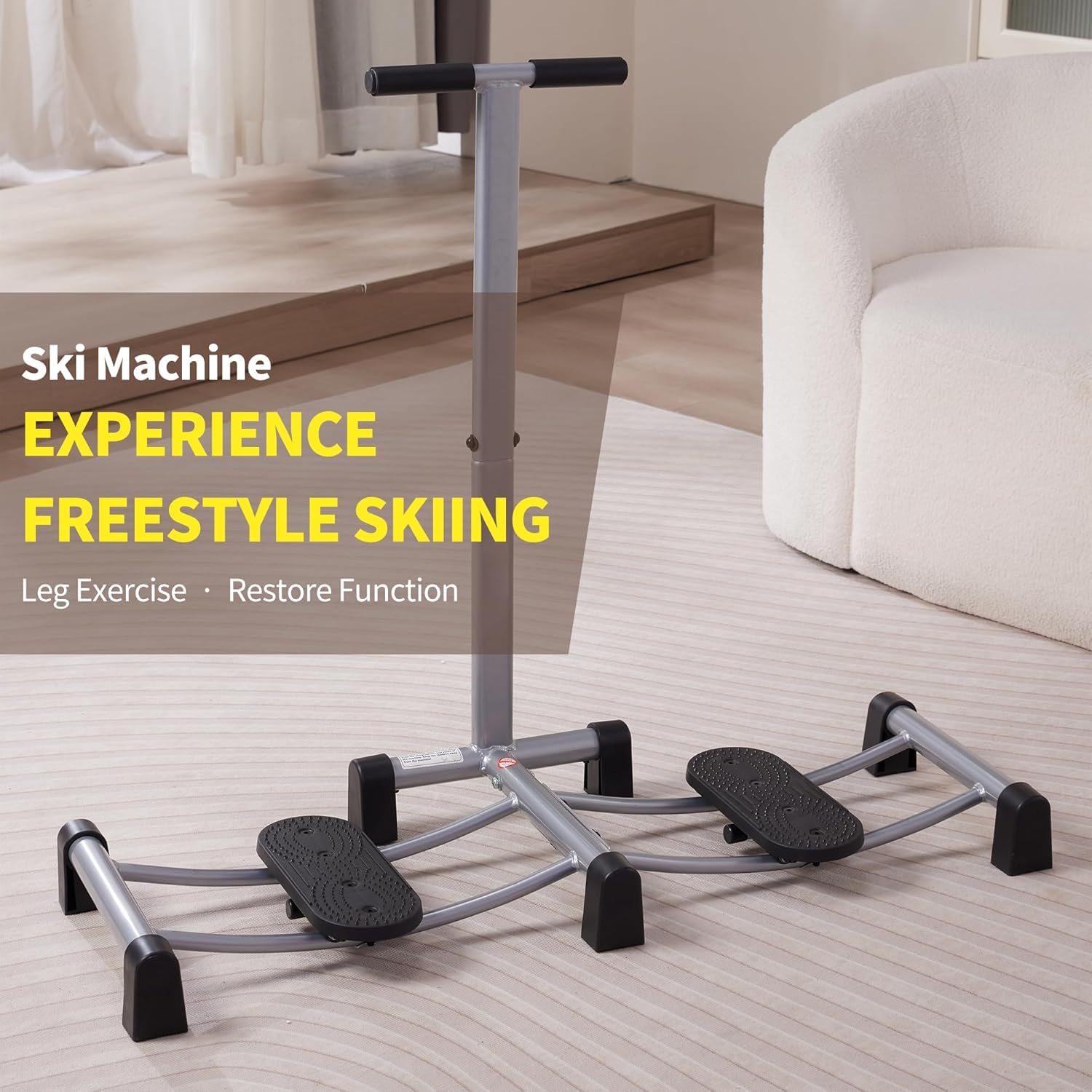 Skimaschine, Simulierter Skitrainer, Höhenverstellbare Skimaschine Trainingsgerät für Beine und Beckenbodenmuskulatur, Spaßiges Cardio-Fitnessgerät
