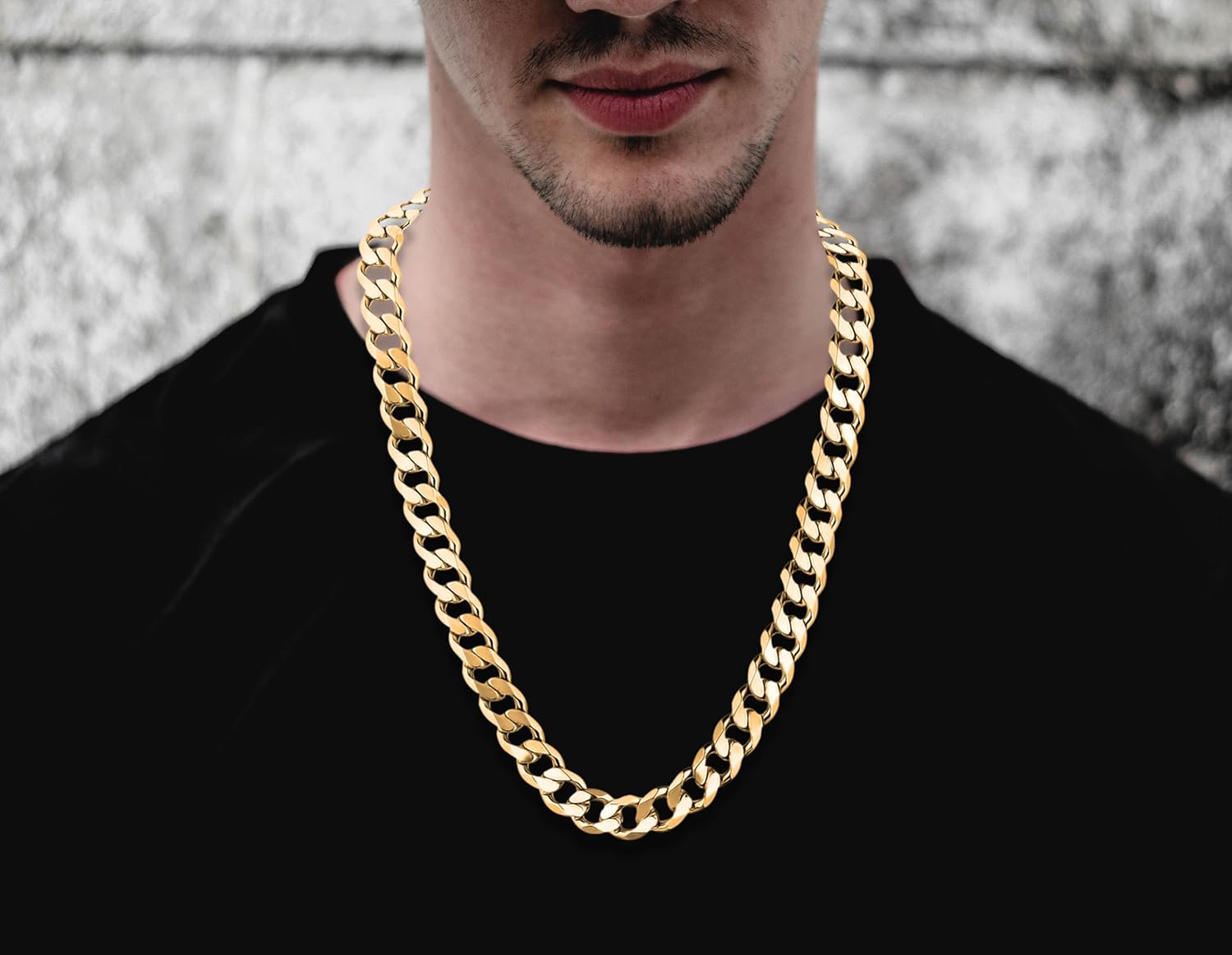 Savlano 14K Gold Plated 925 Sterling Silver 10.0mm Italian Solid Curb Cuban Link Chain Necklace For Men & Women - Made in Italy Comes Gift Box - Image 3