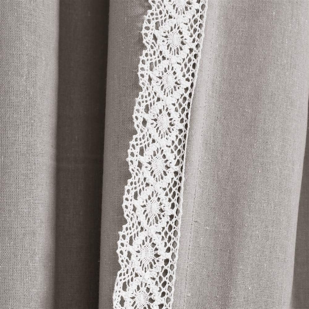 Lush Decor Rosalie - Cortinas de Ventana de Estilo rústico para salón, Comedor, Dormitorio (par), 304 x 137 cm, Gris Claro, 304 x 137 cm