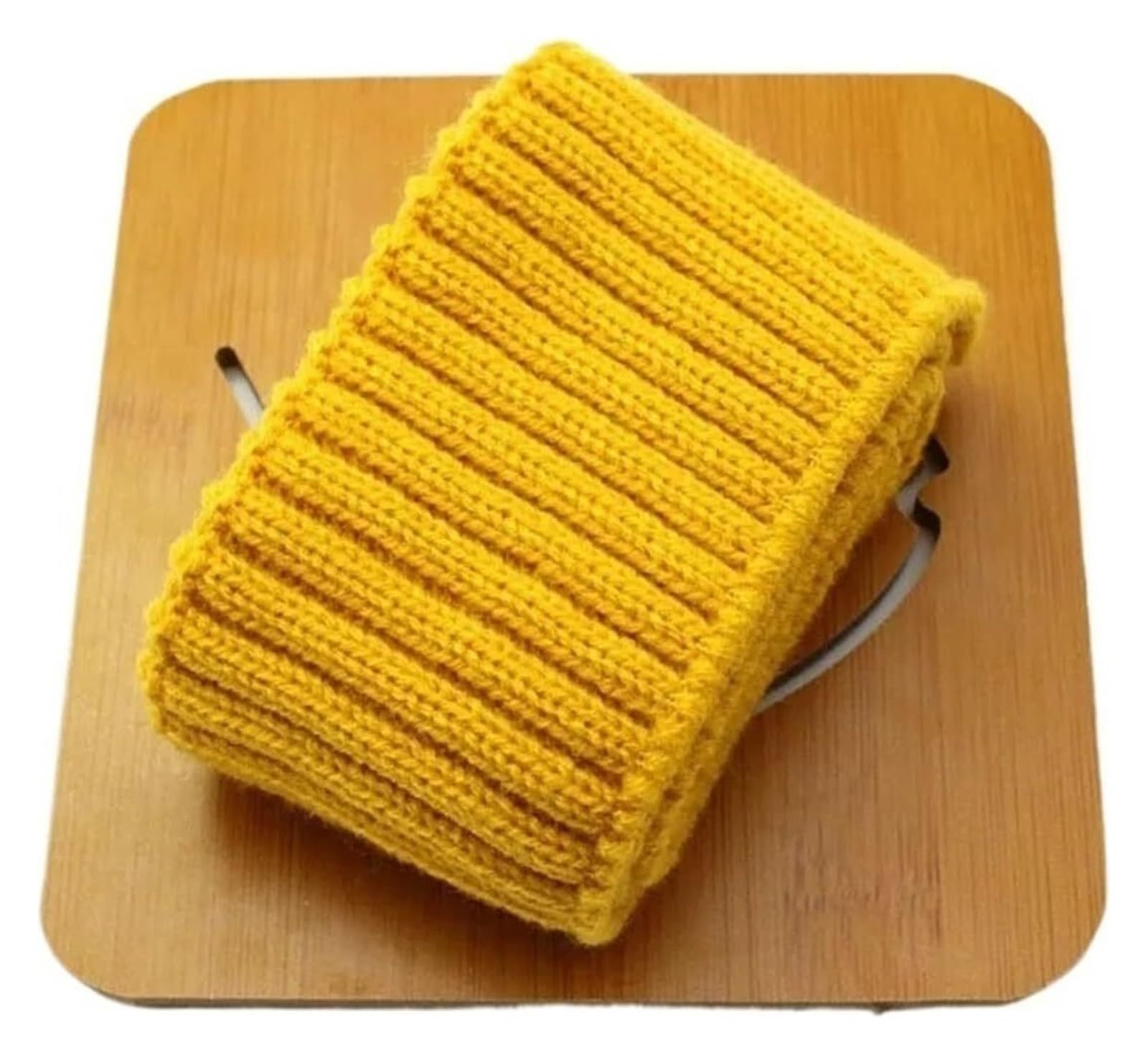 Rib Knit Cuff, Elastic Ribbed Cuffs Acrylic Rib Knit Fabric Multicolor 7x75cm for Making(Dark Yellow)