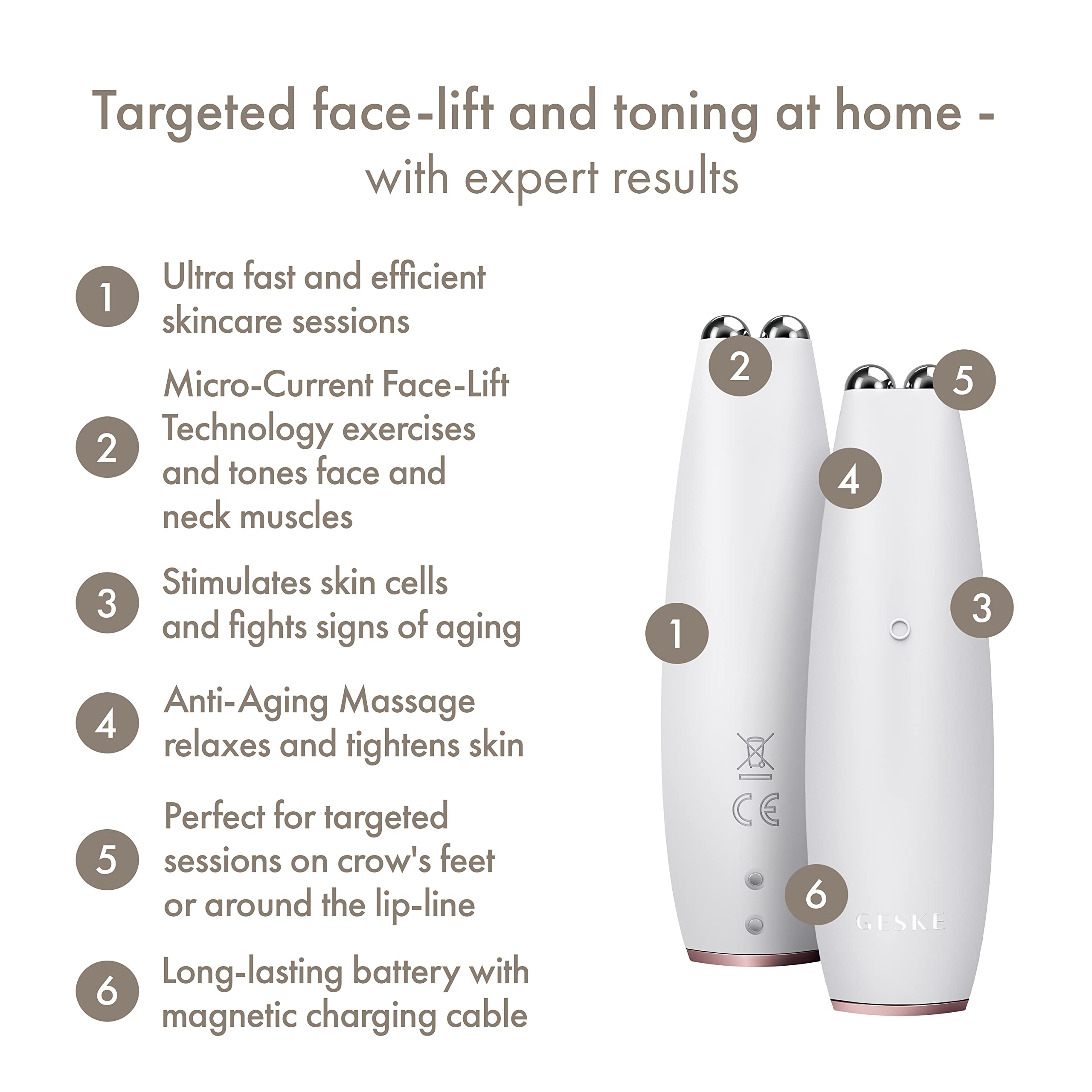 GESKE SmartAppGuided™ MicroCurrent Face-Lift Pen, Starlight - Image 2