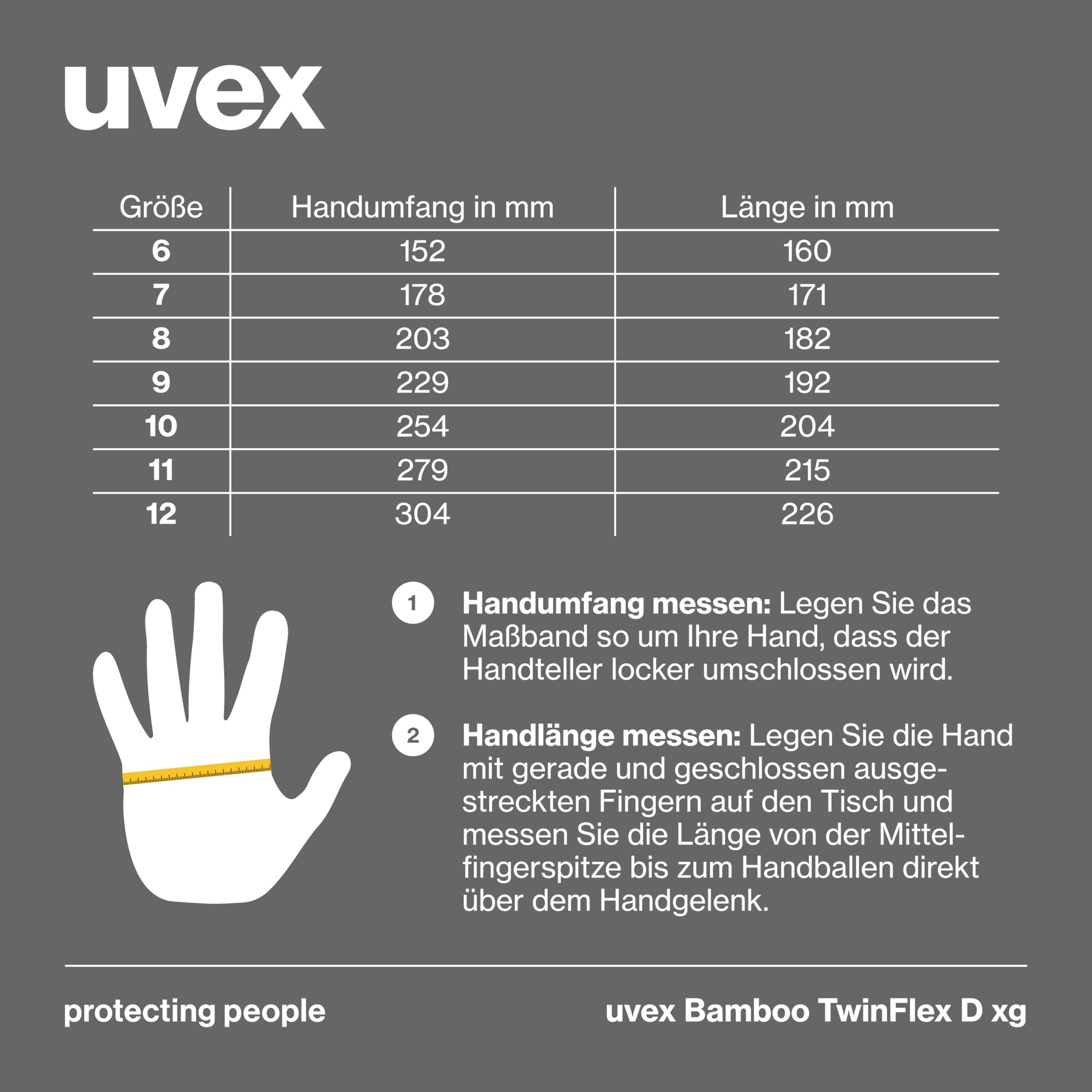 Uvex Bamboo TwinFlex D xg, 1 para rękawic chroniących przed przecięciem i przyczepnością do suchych i wilgotnych/tłustych obszarów - zrównoważone i wytrzymałe - zielone, czarne - rozmiar 09/L