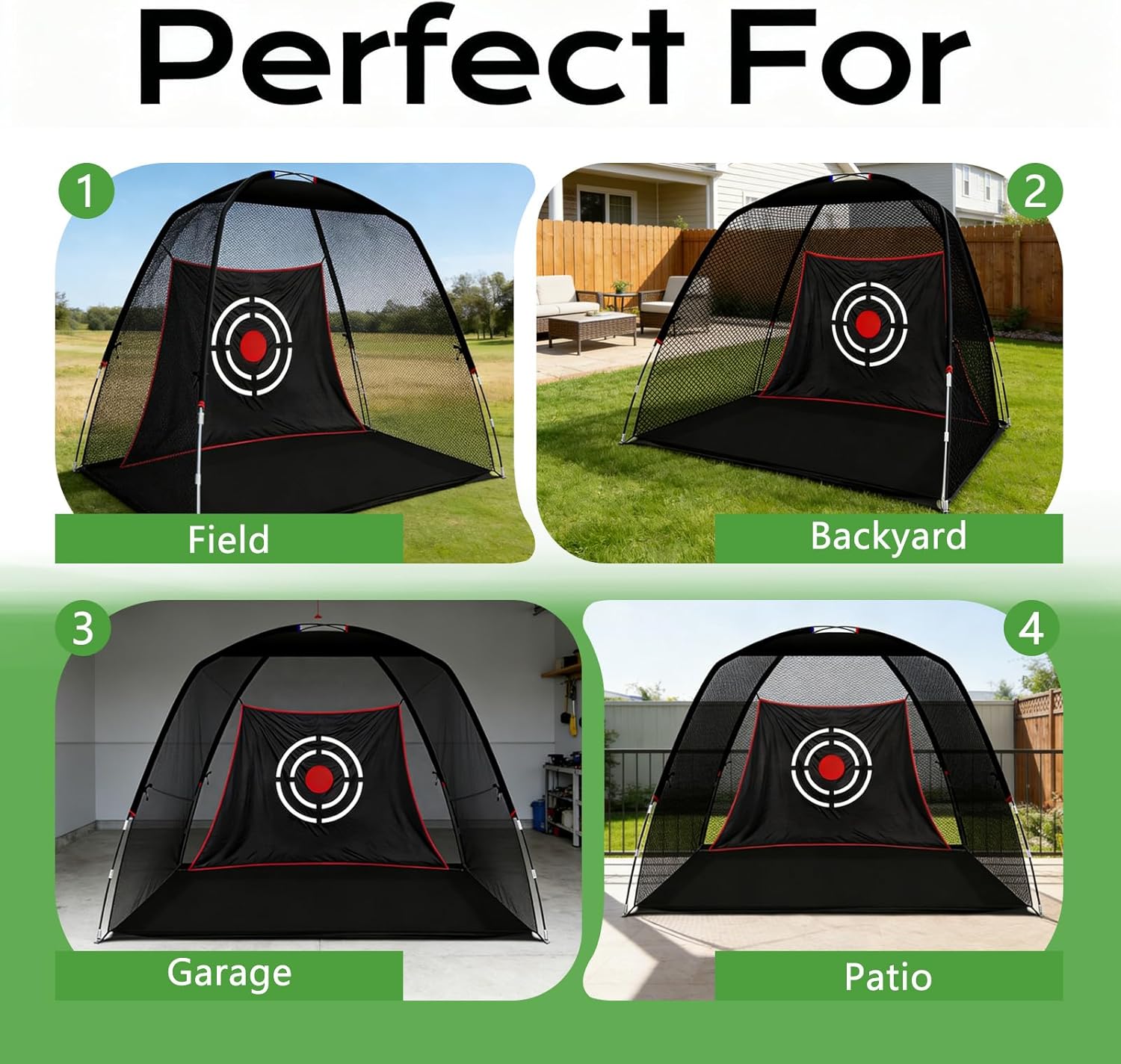 Golf Practice Net for Backyard - 12x7FT Heavy Duty Hitting Net with Tri-Turf Mat & Target for Driving Chipping Swing Training - All-in-One Indoor Outdoor System, Gift for Men Dad Him Golfer