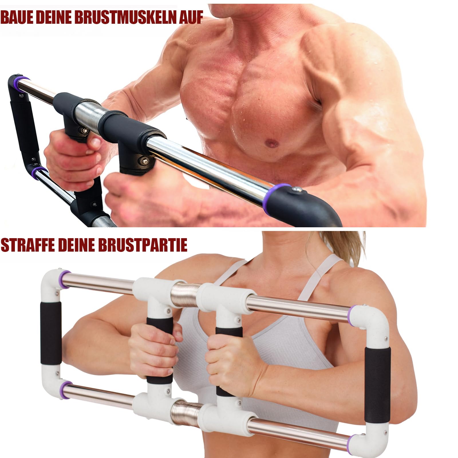 GoFitness Push Down Bar, Brusttrainer Fitnessgerät für Zuhause | Krafttraining Sportgerät für Brustmuskeln, Arme, Schultern, Bauch und Rücken, Home Gym Equipment Brust Trainingsgerät