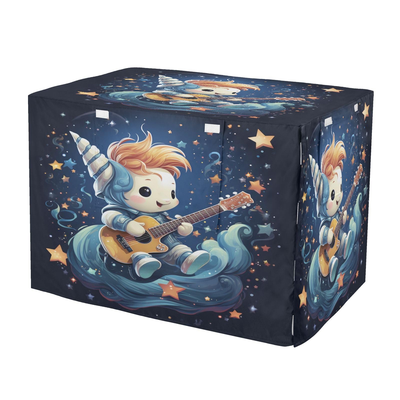 KAAVIYO Cartoon Star Unicorn Guitar Dog Cat Crate Cover,Waterproof Pet Kennel Covers for Animals Cages Indoor Outdoor