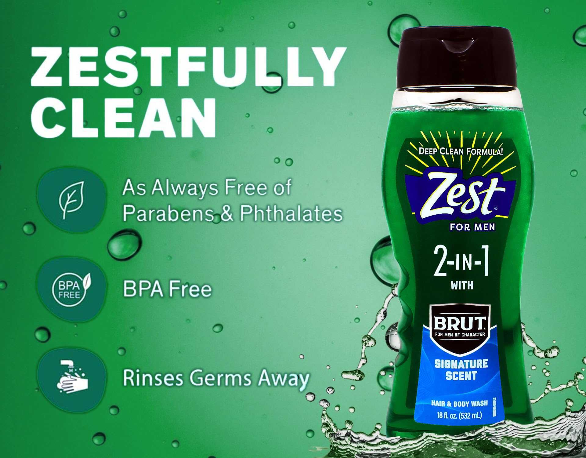 Amazon.com : Zest for Men 2-in-1 Hair & Body Wash with Brut