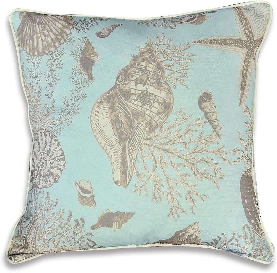 Cushion Covers Pillow Shells Coastal Life, Set of Two 20"x20"