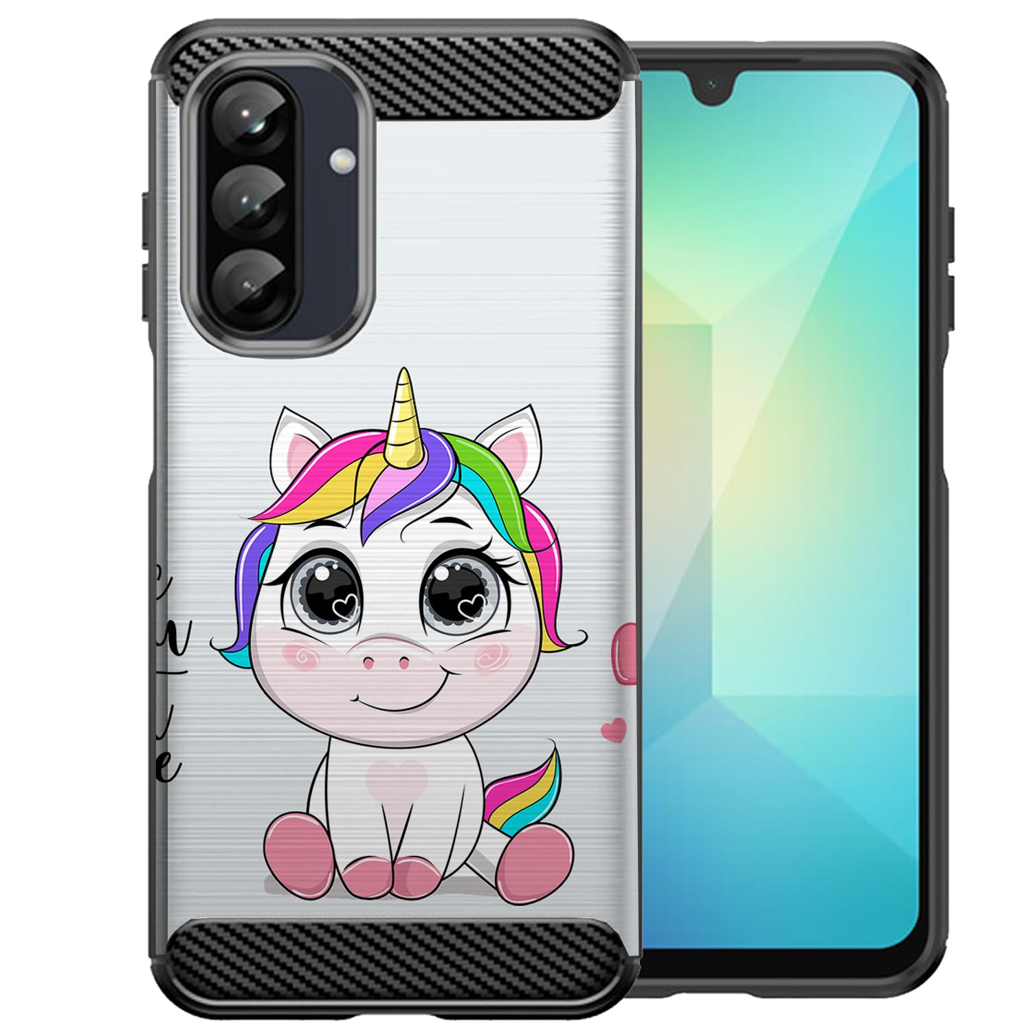 CasesOnDeck Slim TPU Case Compatible with Samsung Galaxy A36 5G Case [Flex Carbon] Single Layer Black Flexible TPU Case with Carbon Fiber Accents -