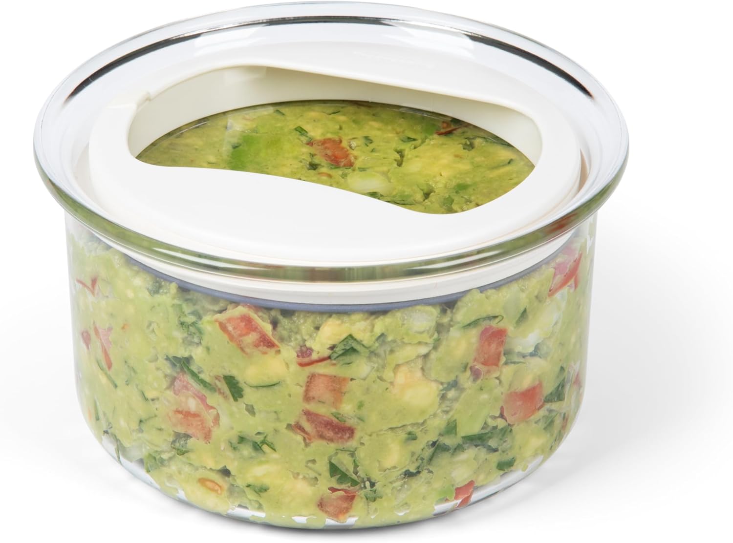 PREPWORKS Progressive International Fresh Guacamole ProKeeper Plastic Kitchen Storage Container with Air Tight Lid (White)