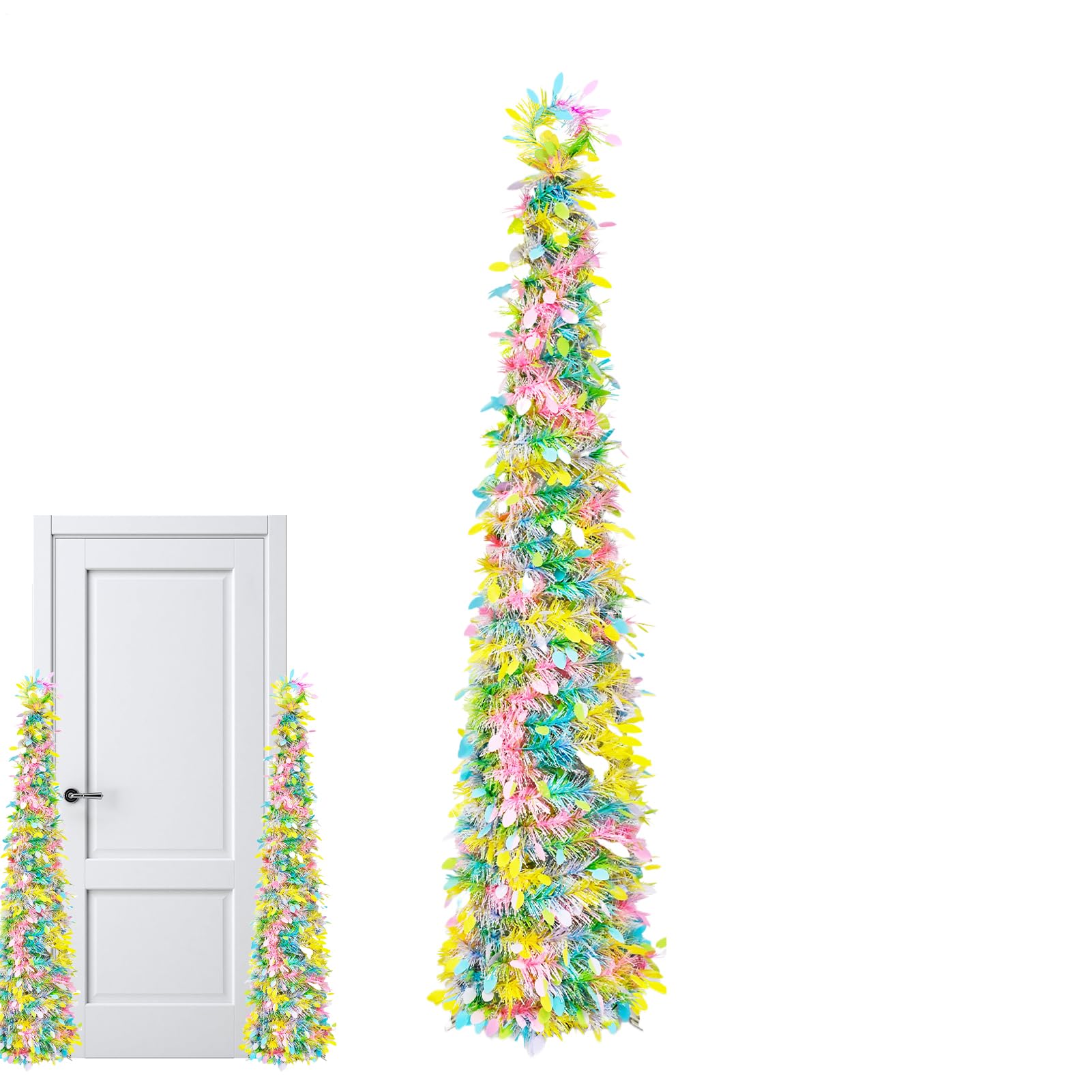 Árbol artificial de montaje rápido con estructura brillante y desmontable
