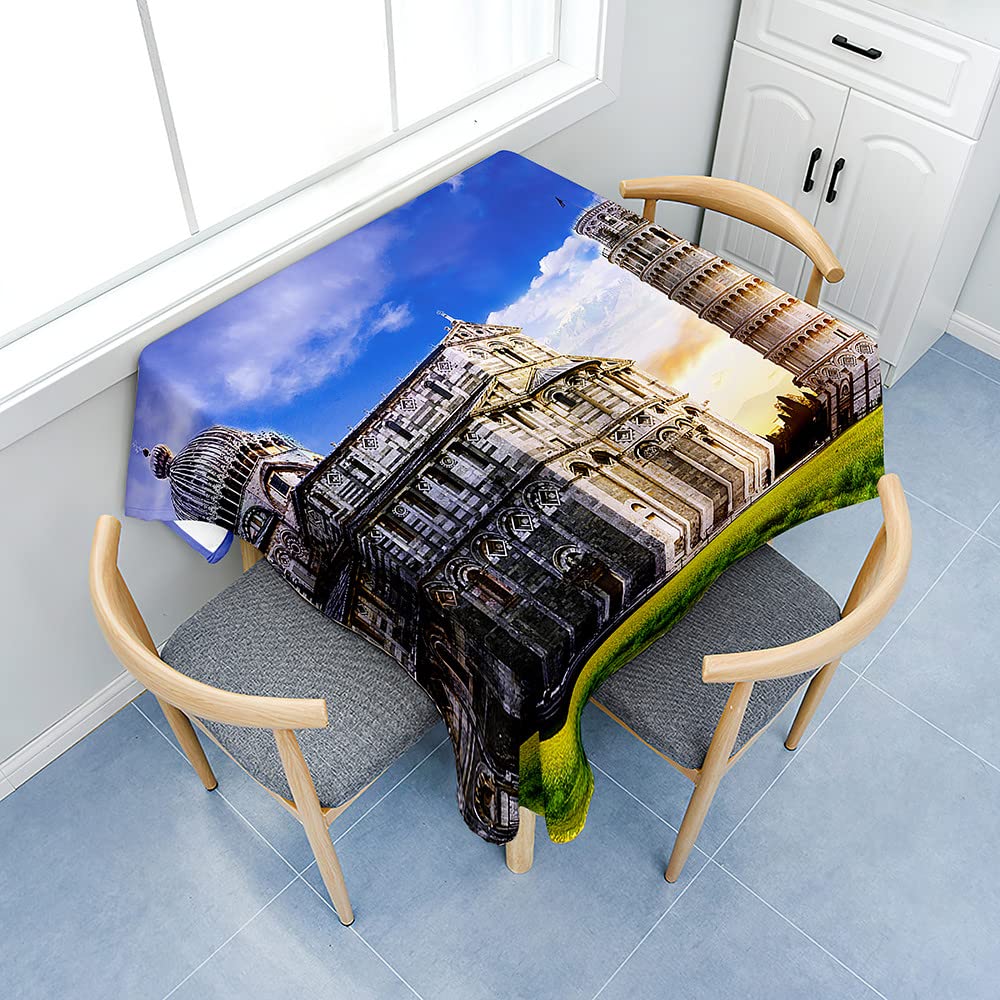 Nappe carrée imperméable 180x180cm au motif Italie imprimé 3D pour table de maison