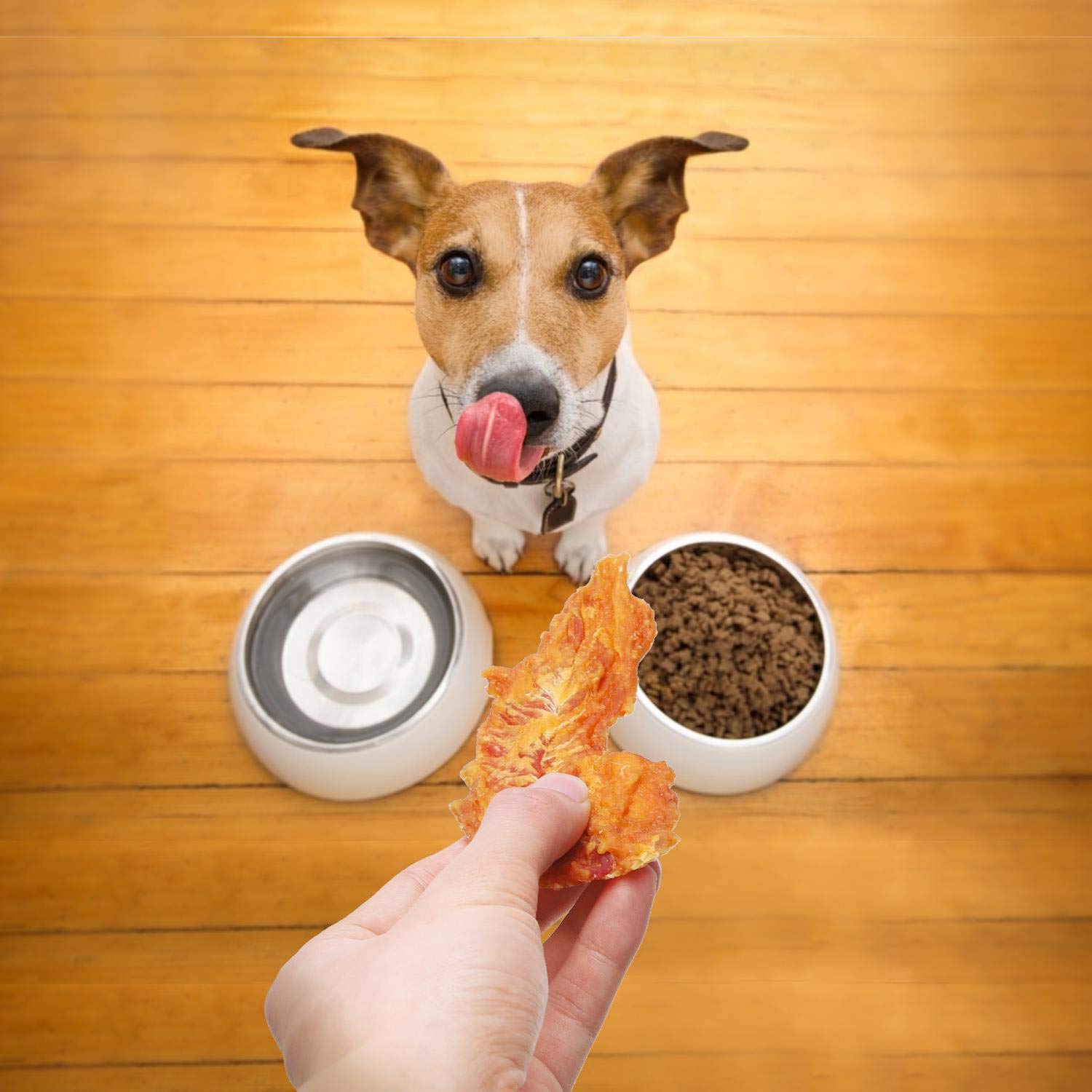 Nobleza - Carne Secca di Pollo per Cani, Snack per Cani Petto Petto di Pollo, Delicate Fette di Petto di Pollo, Mastica Premium Per Cani, Confezione da 6, 600g (Circa 12 Pezzi in Totale)