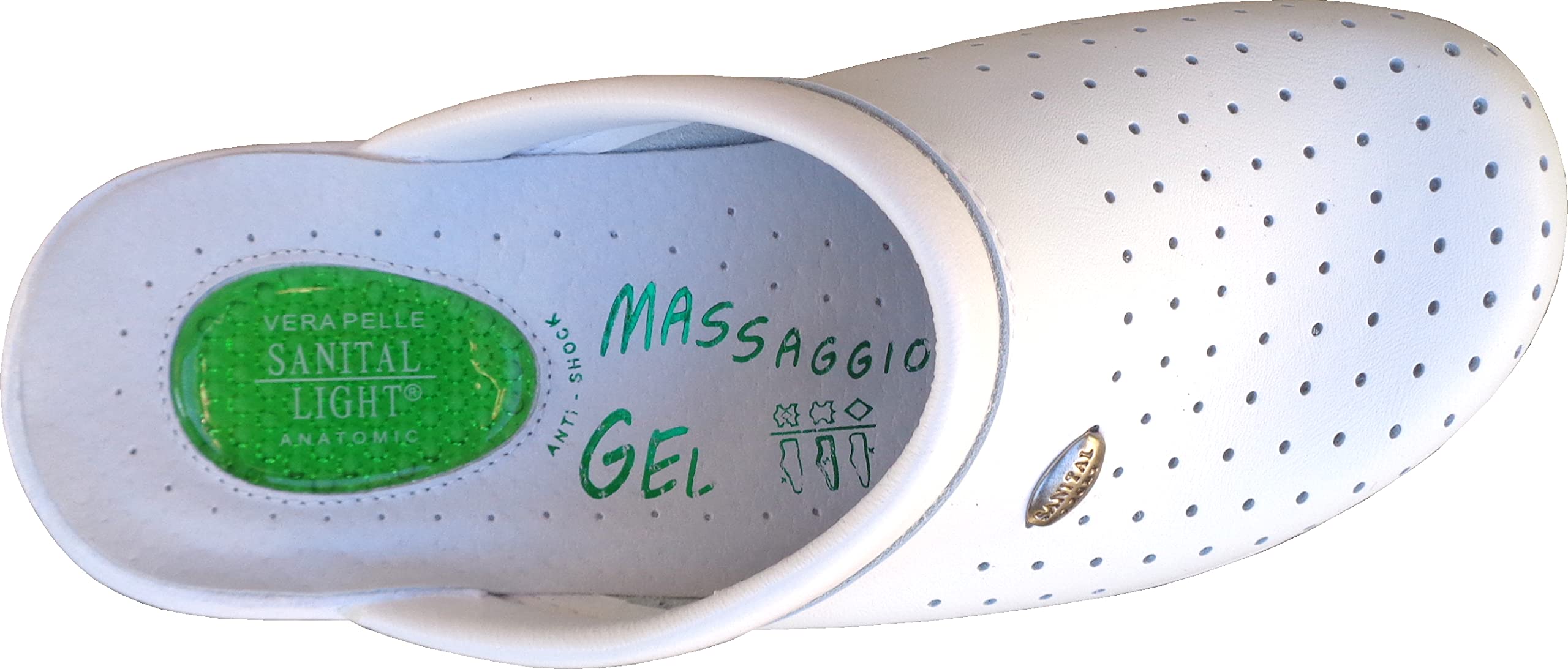 Sanital Light - Sabot Uomo 1750 - Tallonetta in Gel Ammortizzante - Anti-Shock - 100% Fatto in Italia - Scarpe Sanitarie, Comfort per Lavoro