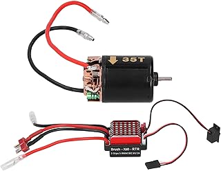 VGEBY RC Brushed Motor,540 RC Car Motor 360A ESC with T Plug for 1/10 RC Car Model(55T)