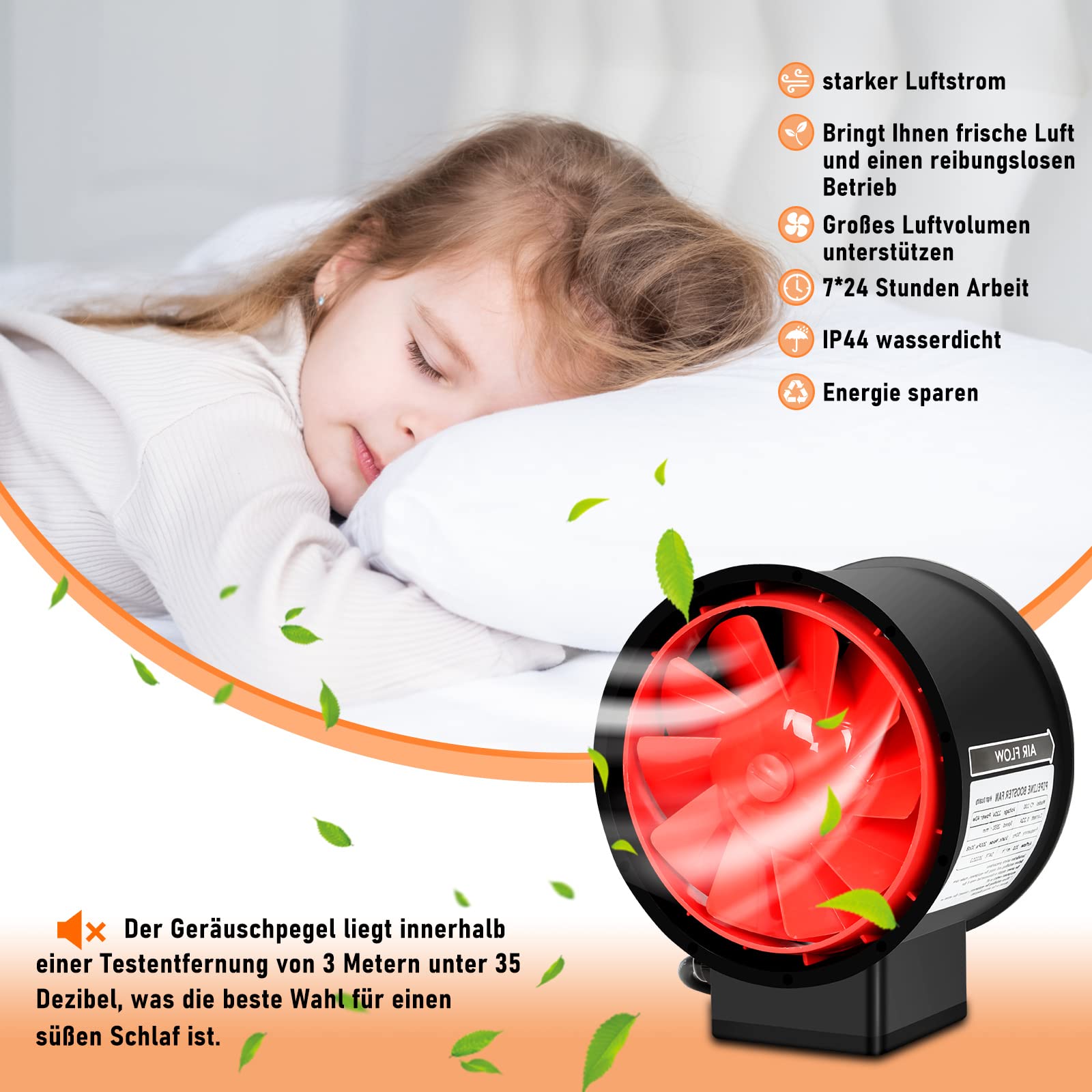 Rauchabzug Rohrventilator mit Fernbedienung, 100 mm Abluftventilator 2-Gang Regler Inline-Kanalventilator 310m³/h Badlüfter für Küche, Badezimmer, Gewächshaus, Growzelt