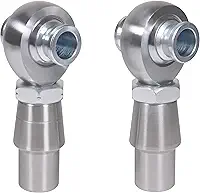 Kit de extremidade de haste Heim Joints de 3/10.2 cm Rosca 1,9 cm Kit de suspensão de juntas cromadas Heim Kit de direção de barras de tração direita e esquerda com adaptador de tubo redondo Porcas