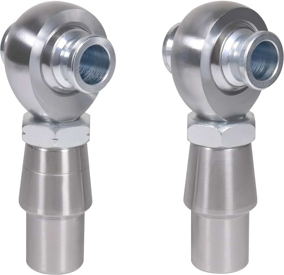 Kit de extremidade de haste Heim Joints de 3/10.2 cm Rosca 1,9 cm Kit de suspensão de juntas cromadas Heim Kit de direção de barras de tração direita e esquerda com adaptador de tubo redondo Porcas
