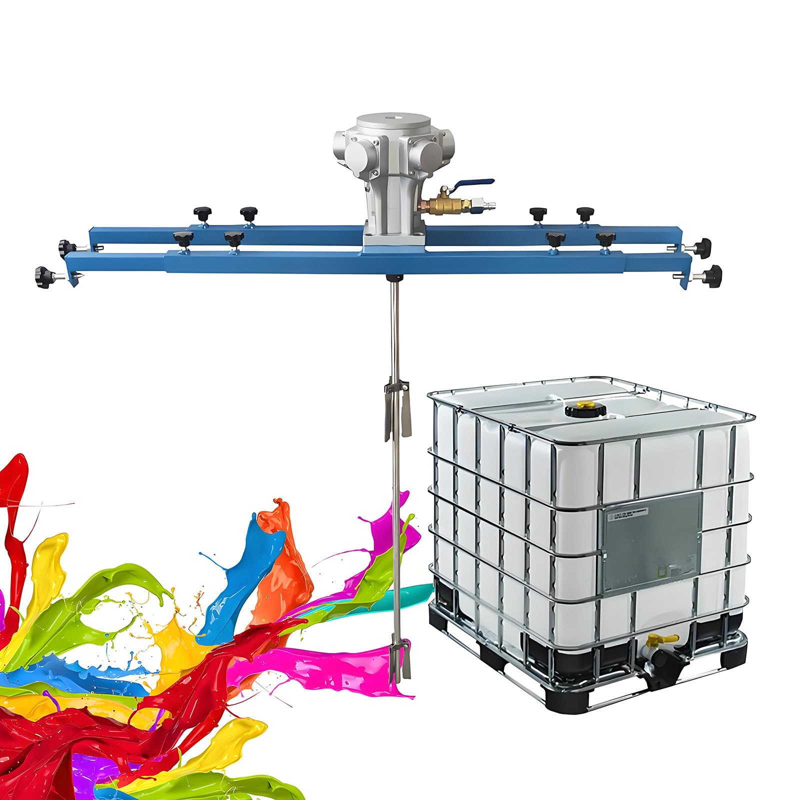 GUTYGIO IBC Air Agitator, Stainless Steel Material, 275 Gallon IBC Paint Pneumatic Mixer, Folding Blade, for 1000L IBC Tank for Adhesive, Lubricant, Paint, Resin 3/4Hp