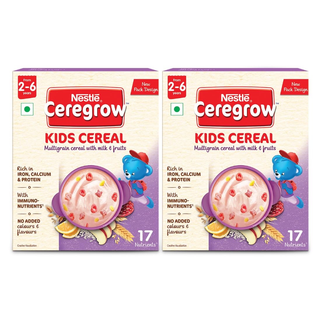 NESTLÉ CEREGROW Kids Cereal-Multigrain,Milk &Fruits|Rich in Iron, Calcium & Protein|Nutrient-Rich Tasty Breakfast |NO Added Colors or Flavors|16 Nutrients for Growth |300g (Pack of 2) (B0CKLMSJ9F) Amazon Price History, Amazon Price Tracker