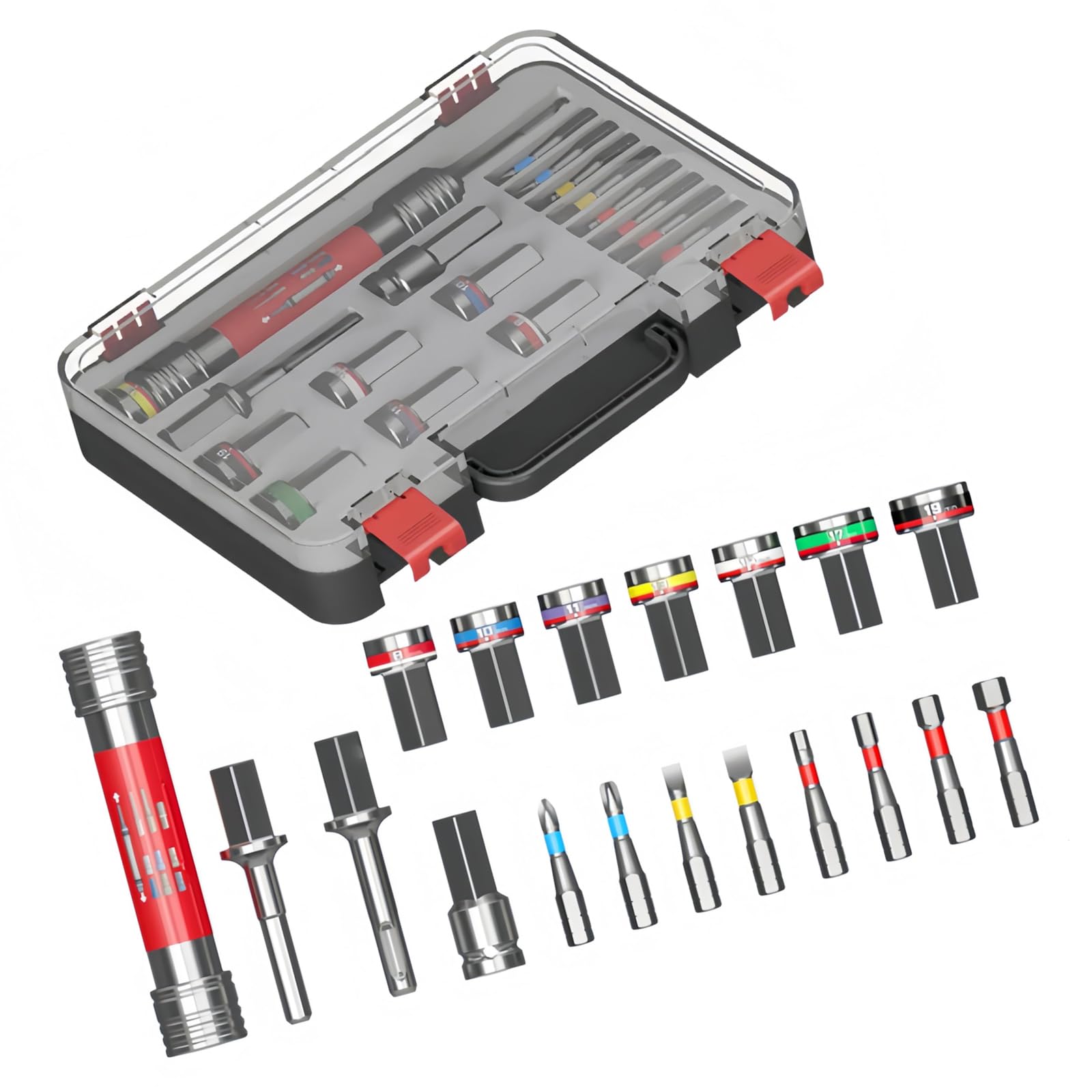 Kalttoy Socket Set, Impacts Wrench Set, Ratchets Wrenches With Storage Case For Automotive Repair & Home Use Socket Wrench