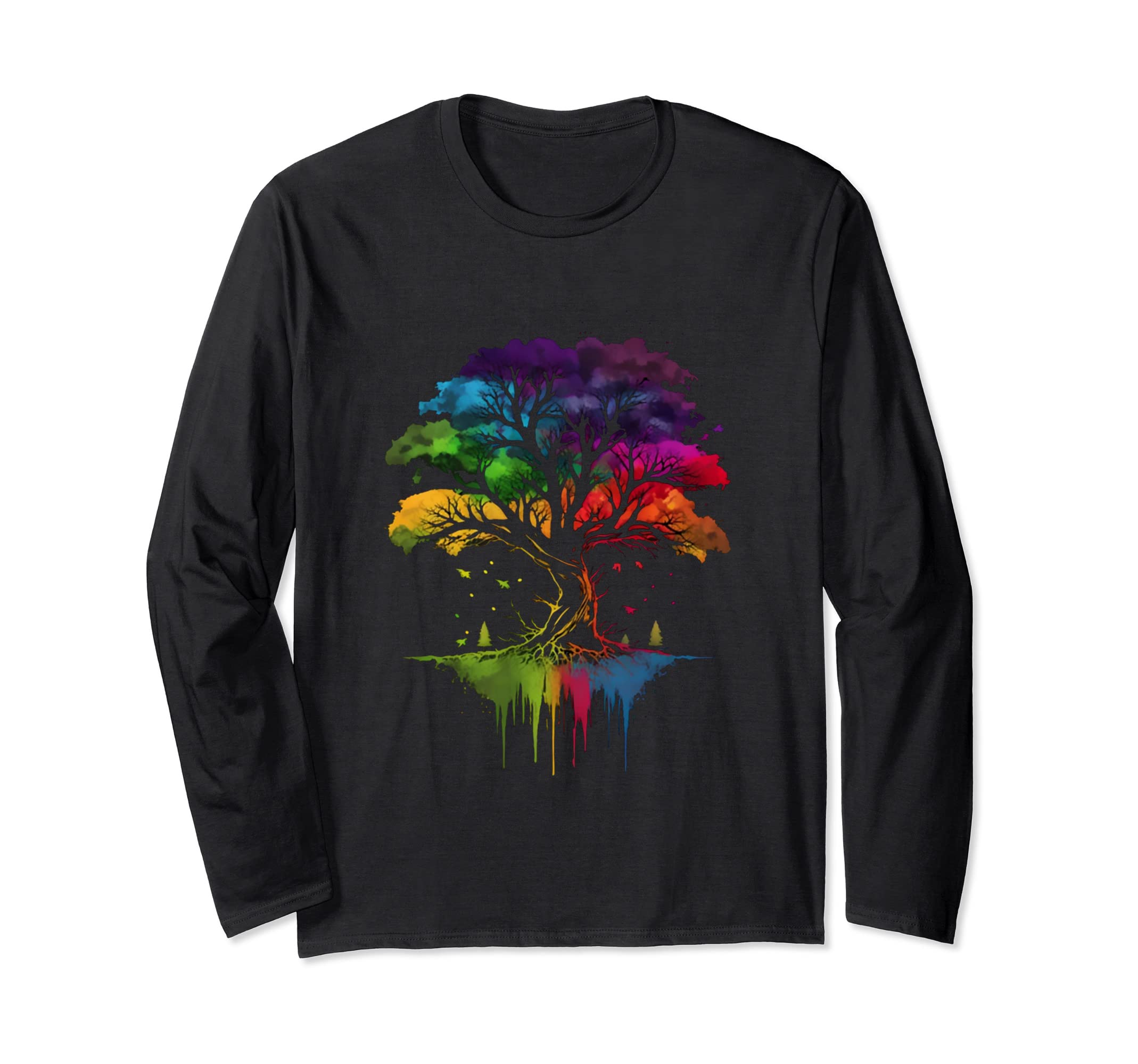 The Tree Of Life Multicolored Tree Changing ColorsIn Fall Long Sleeve T-Shirt