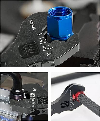 Miniatura 5 de AOCISKA Lightweight Aluminum adjustable Spanner Wrench,Tubing Wrench,Adjustable Range 3AN-16AN Hose Fitting Wrench Spanner For Vehicle Modification