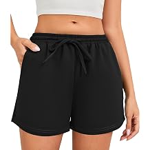 LOCUBE Womens Mid-Rise Loose-Fit Casual Shorts with Elastic Waist and Drawstring