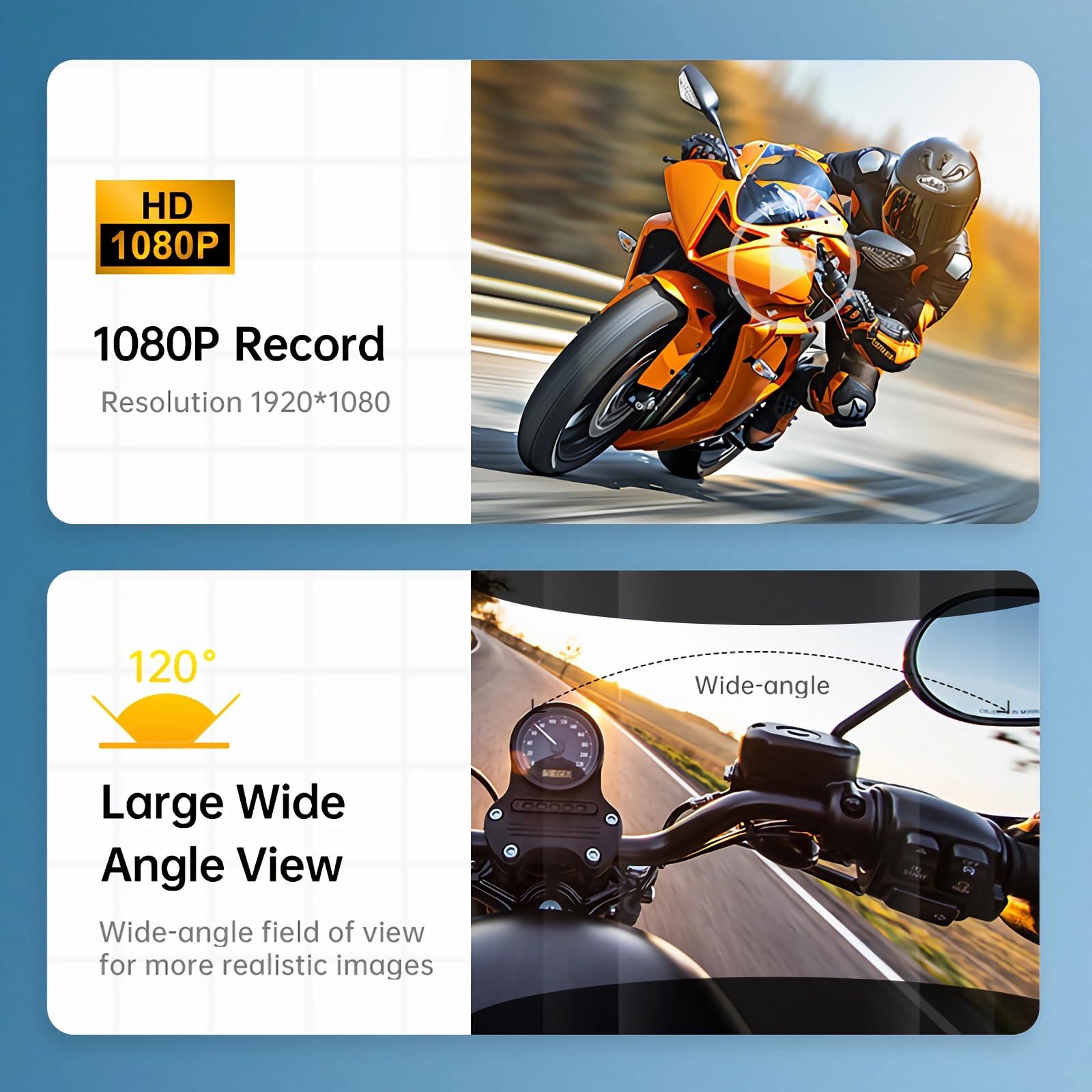 OBEST Motorradhelm Headset mit 1080P Kamera, Motorrad Bluetooth Intercom, wasserdichte Motorrad Dashcam Recorder, Helm Kabellose Kopfhörer HiFi-Stereosound für Reiten Skifahren Reisen
