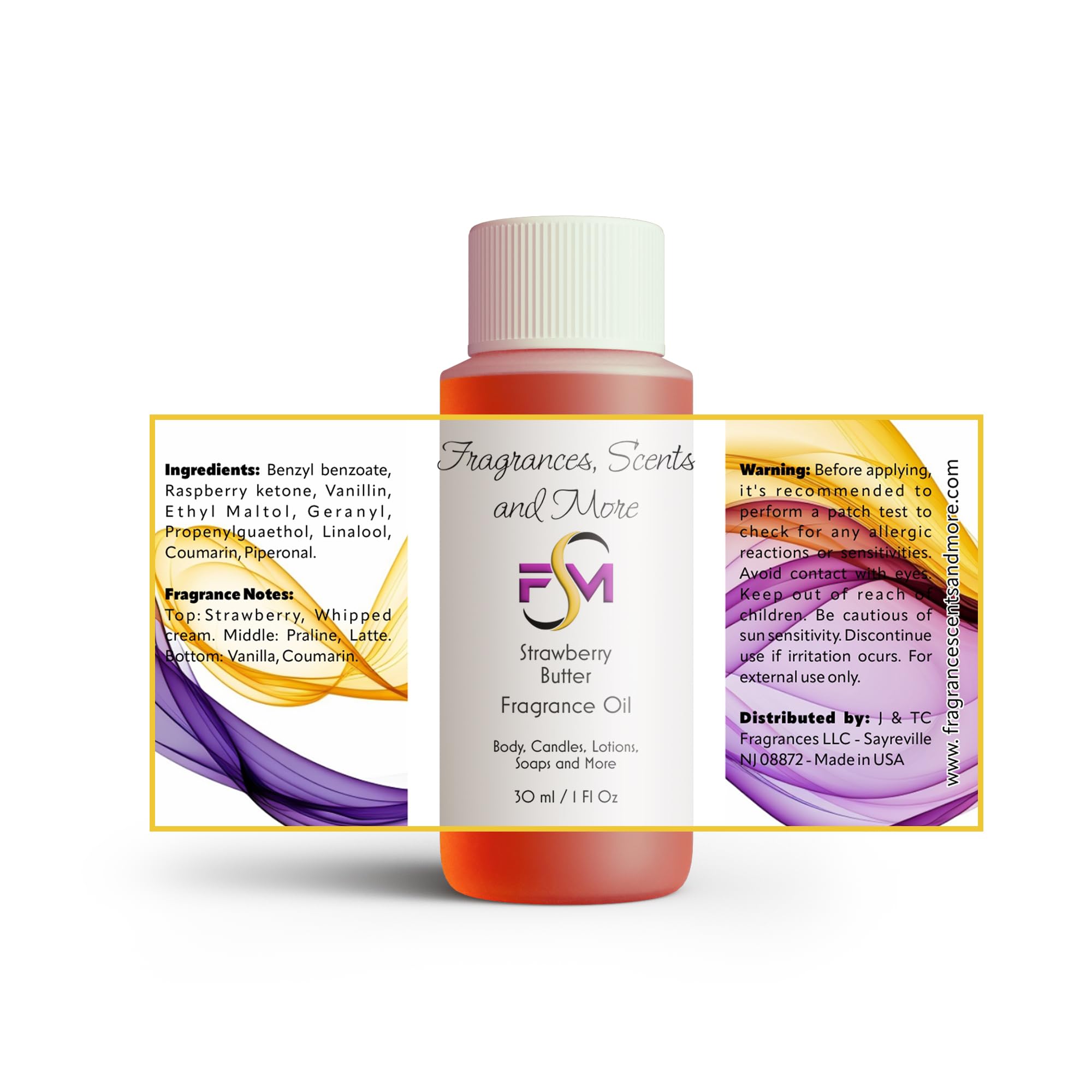 Strawberry Butter Fragrance Oil - 1 Fl Oz Plastic Bottle (30ml)