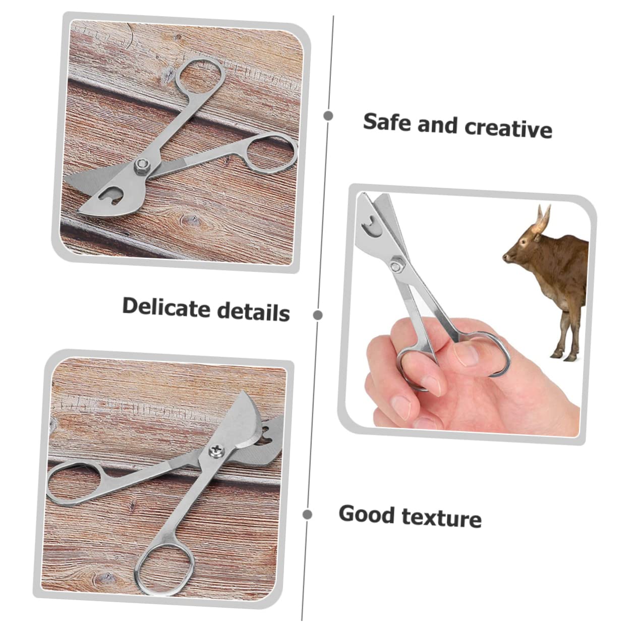 SEWACC 4 Stück Kuhsamenschere Rindersamenschere Feinrohrschere Für Rinder Viehschere Samenschneider Für Rinder Astschere Für Rindersperma Nutztierbedarf Rostfreier Stahl Silver