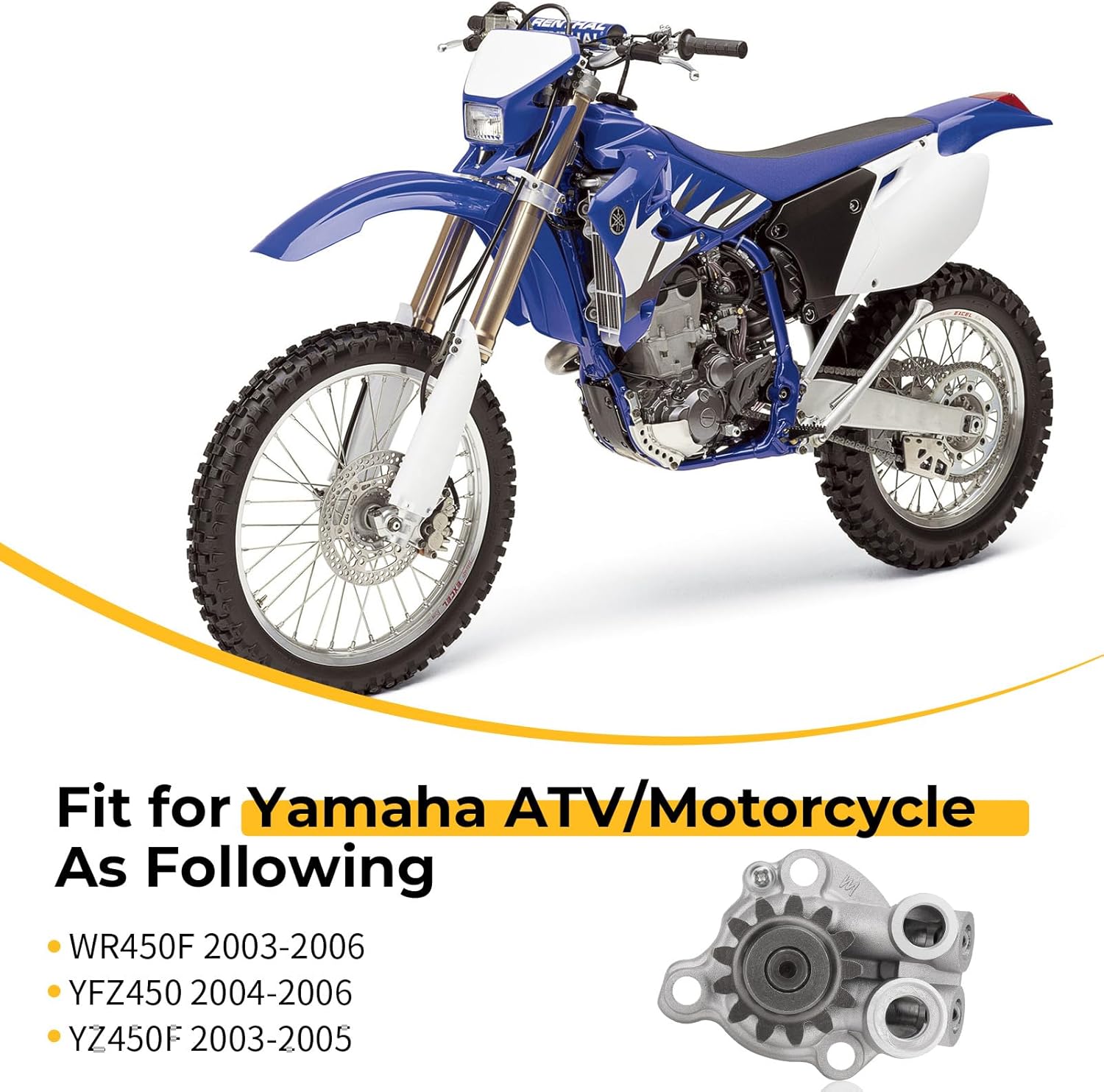 M MATI Oil Pump Assembly for Yamaha YFZ450 2004-2006 YZ450F 2003-2005 WR450F 2003-2006 5TA-13300-00-00