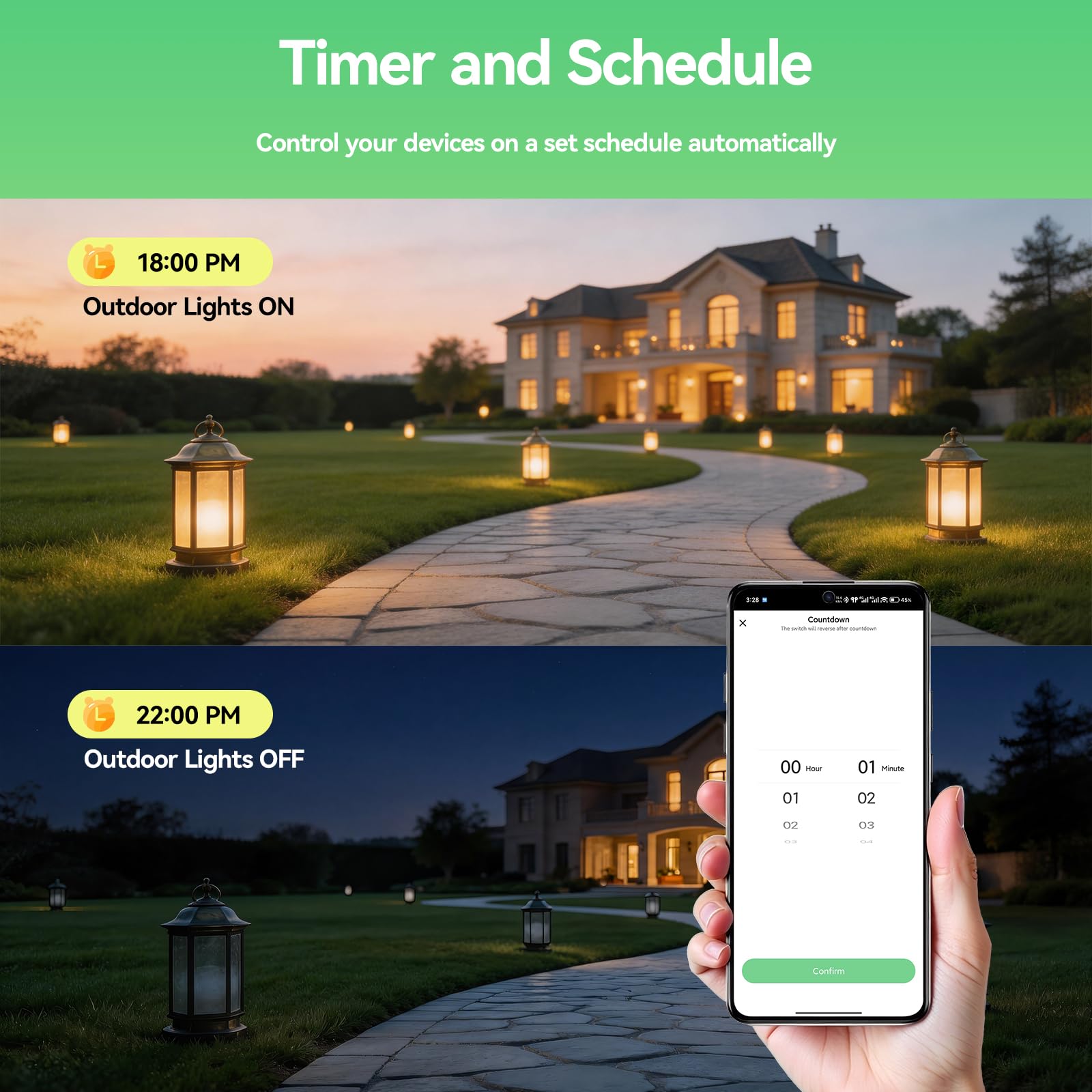Presa da esterno, presa Smart Wifi con controllo vocale e timer, adatta per giardino, terrazza, balcone, compatibile con Alexa/Google Home, impermeabile IP44, confezione da 4 pz.