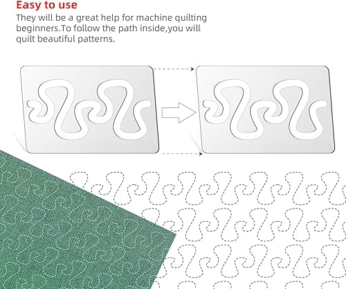 Miniatura 4 de Reglas y plantillas de acolchado de movimiento libre Plantillas de acolchado para plantillas de acolchado a máquina, suministros de acolchado,