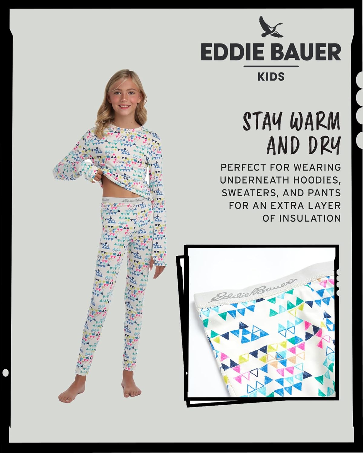 Eddie Bauer Kids Thermal Underwear Set - 2 Piece Performance Base Layer Shirt and Thermal Pants for Boys and Girls (5-12) - Image 5