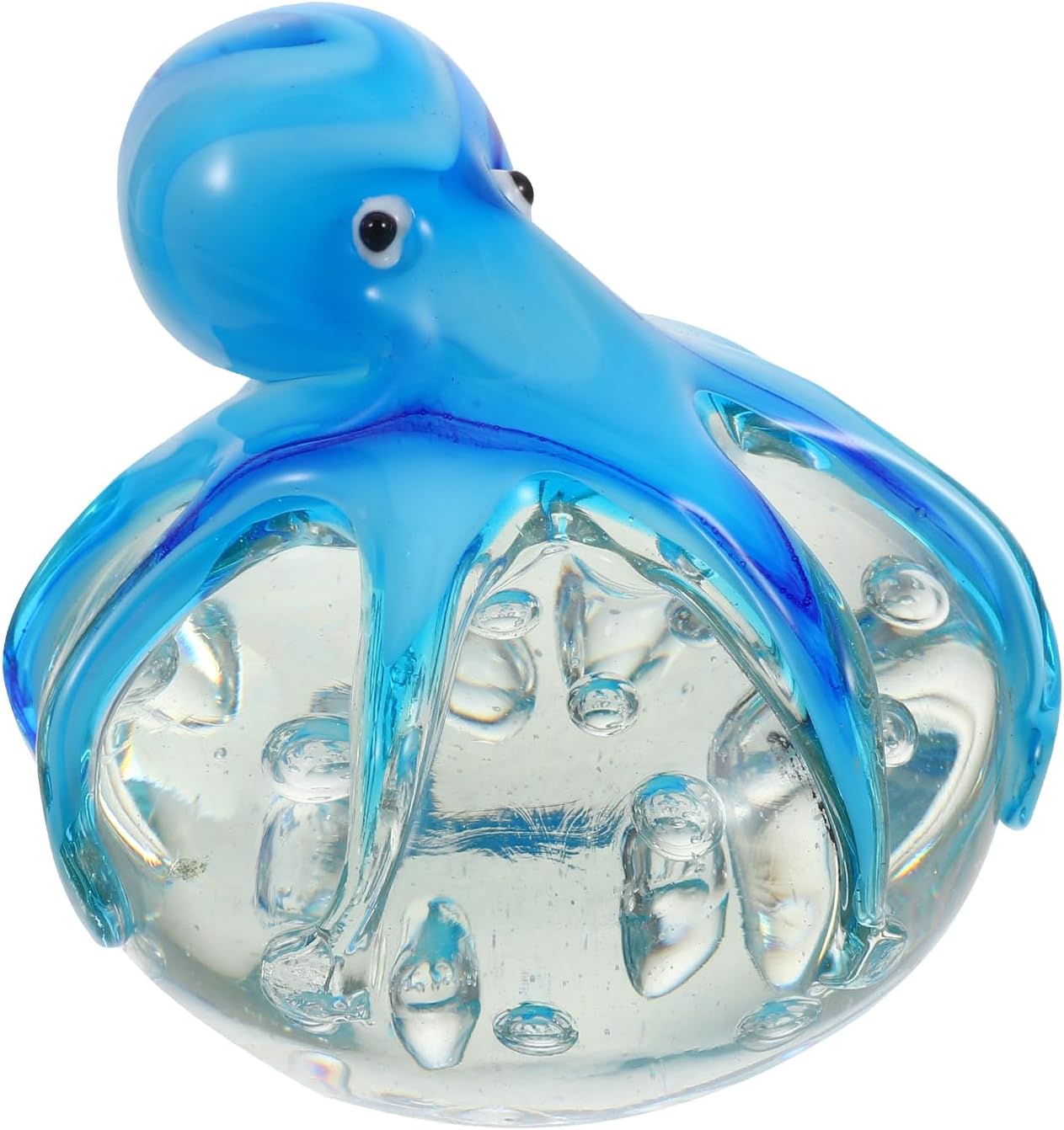Glass Octopus Figurine: Hand Blown Glass Octopus Paperweight Crafts Marine Animal Sculpture for Fish Tank Home Decoration Party Ornament
