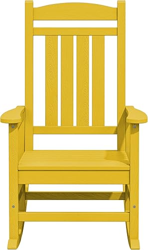 Vista 46 de Kingyes Mecedoras de polietileno de alta densidad para exteriores, sillas mecedoras para patio, deck, soportan hasta 330 libras, azul Azul marino