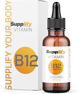 Vitamin B12 Tropfen (50ml) - 500µg Hochdosiert - 2 Aktivformen - Alkoholfrei & Vegan - Hoch bioverfügbar, laborgeprüft, ohne Zusätze in Deutschland hergestellt - Jahresvorrat